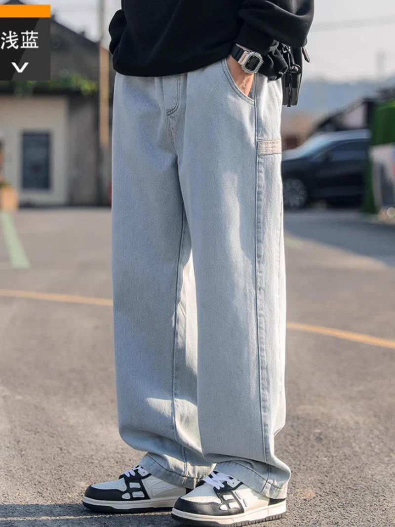 Description Picture 3 of itemn-style High Street Jeans men's fashion brand baggy straight leg wide pants casual casual casual with a vintage hanging feeling