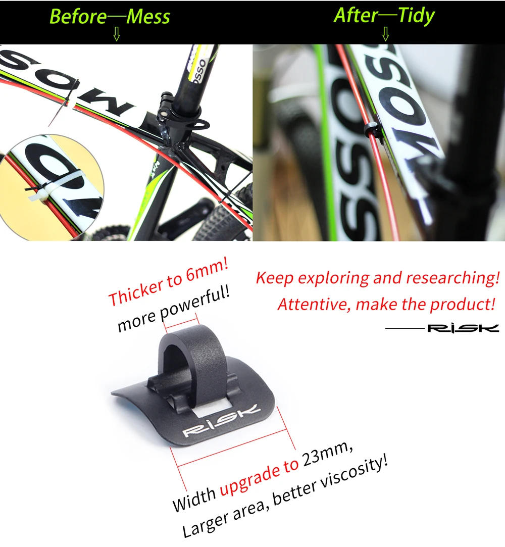 Description Picture 3 of itemMTB Bicycle Shifter Brake Cable Guide Seat Frame C Shape Tubing Fixing Clamp Aluminum Alloy Clip Adhesive Attached Frame Buckle