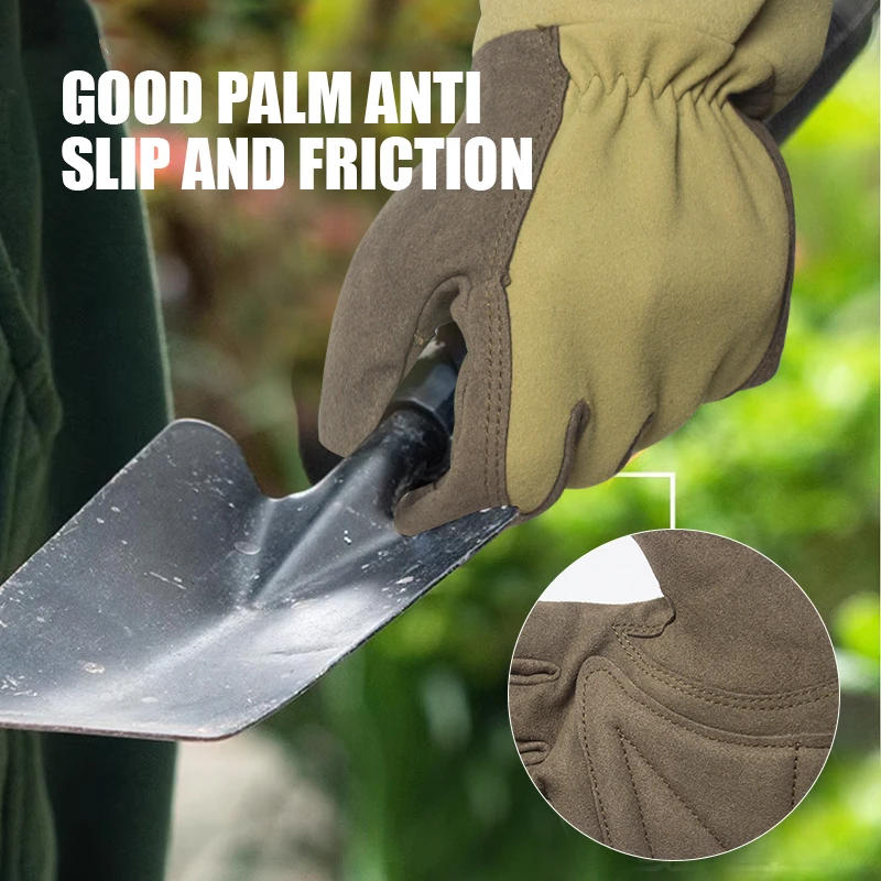 Description Picture 4 of item2Pcs Heat-resistant Leather Long Sleeve Gloves Garden Shrub Anti-slip Wear-resistant Gloves For Hot Work And Garden Pruning