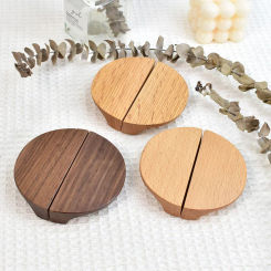1PC Natural Wooden Cabinet Pulls Half Moon Cabinet Door Pull Closet Handles Drawer Knobs For Wardrobe Door Furniture Hardware