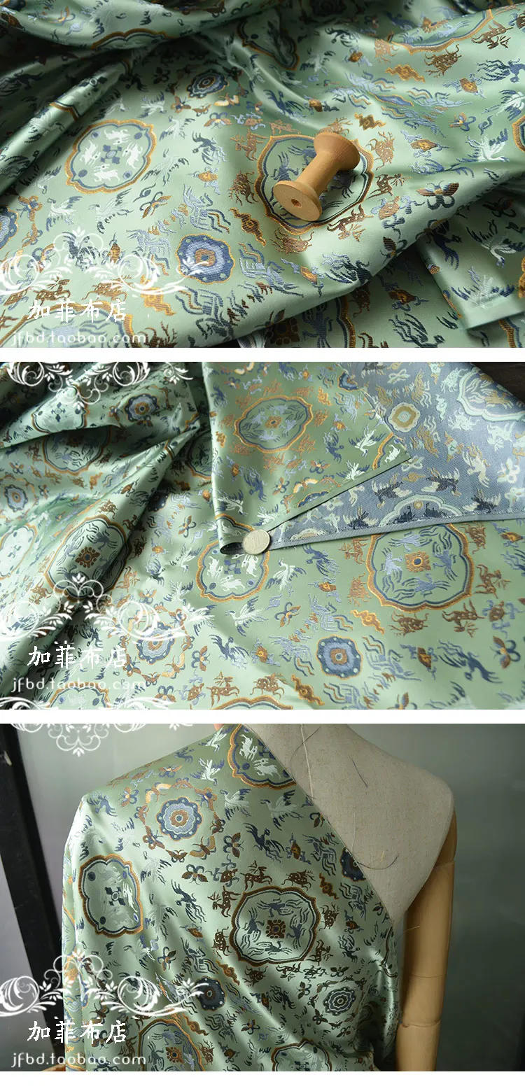 Description Picture 4 of itemWeaving Brocade Jacquard Fabric Traditional  Patterns Song Brocade Pure Polyester Material Wholesale Cloth By Meters Diy Sew
