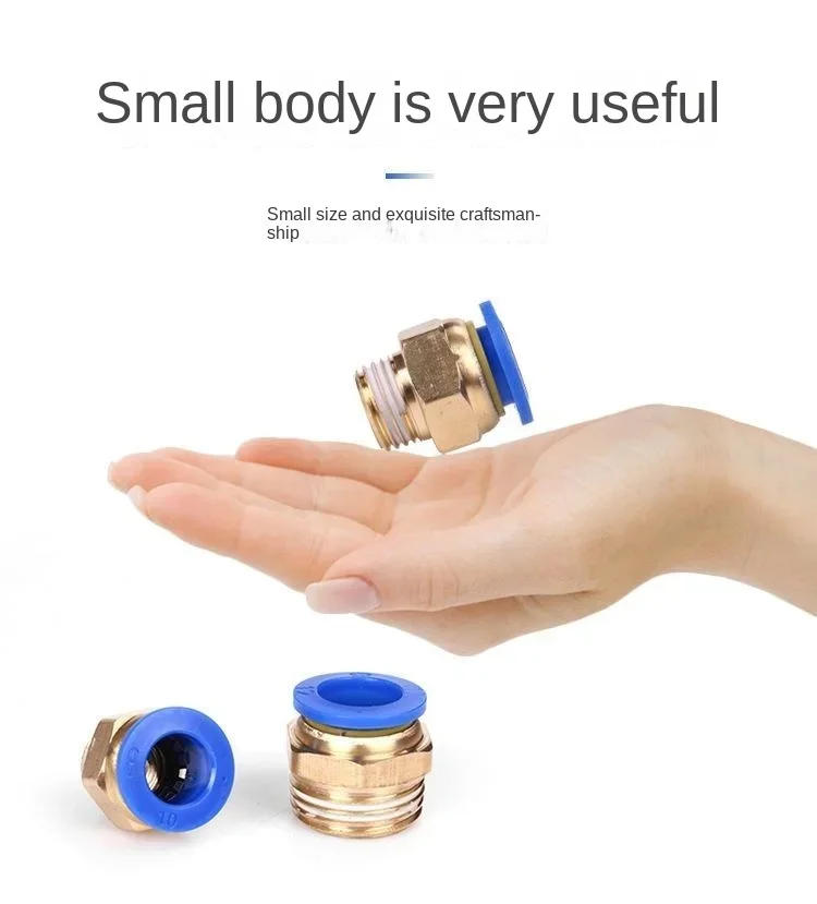 Description Picture 4 of item1Pcs PL4-M5 PL6-01 PL8-02 PL10-03 1/8" 1/4" 3/8" 1/2" Male Thread PL Pneumatic Fittings Air Quick Connector