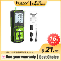 Huepar Laser Distance Measuring Meters Tool with Angle Sensor Rechargeable Digital Green Beam 60M 100M 120M Laser Rangefinder