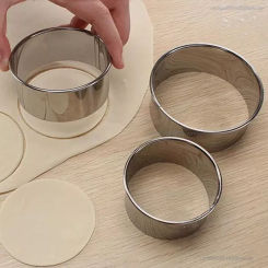 3pcs/set Stainless Steel Round Dumplings Wrappers Molds Set Cutter Maker Tools Round Cookie Pastry Round Cookie Pastry