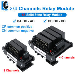 LCTC Solid State Relay Module 2 Or 4 Channels Relay DC TO AC DC TO DC 5A Common Positive Common Negative SSR DIN Mounted Relay