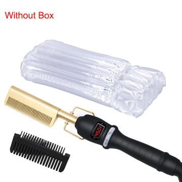 2 in 1 Hair Comb Hair Straightener and Hair Curler Hot Heating Comb 3 Modes Electric Flat Iron Straightening Curling Brush Curle
