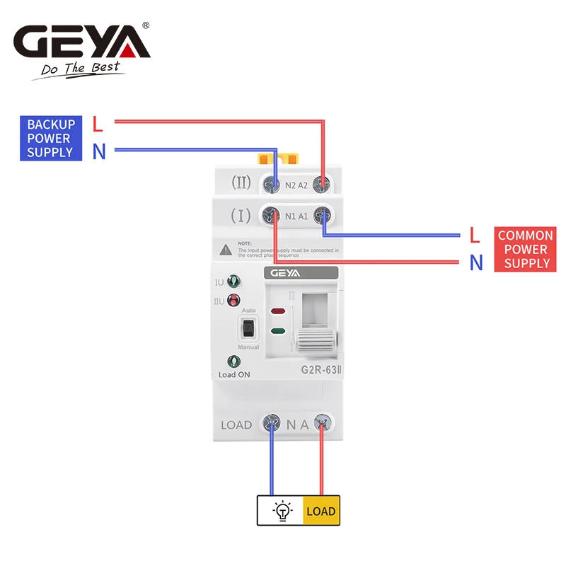 Description Picture 4 of itemGEYA G2R Din Rail 2P 4P ATS Dual Power Automatic Transfer Switch Electrical Selector Switches Uninterrupted Power 25A 40A 63A