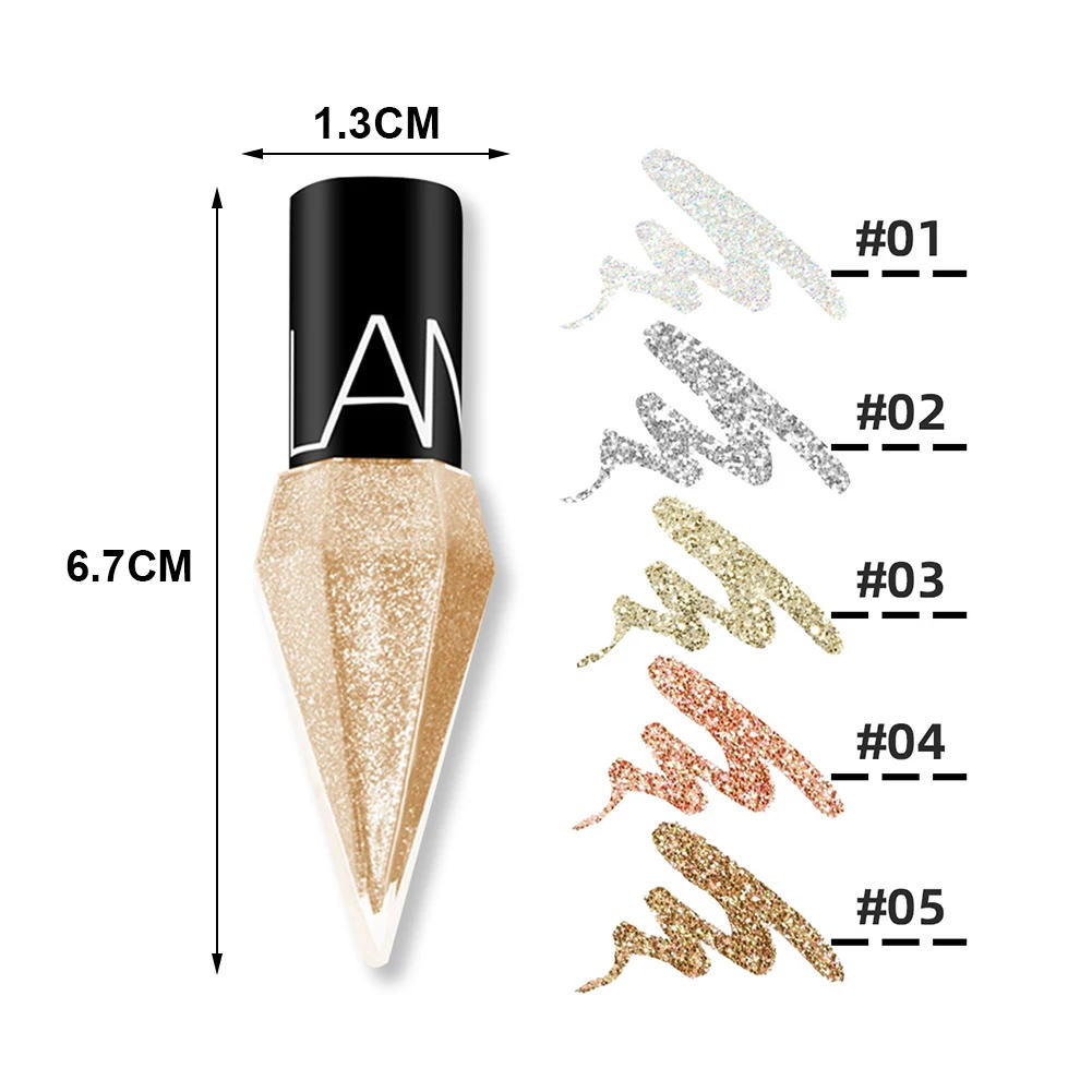 Description Picture 5 of itemLiquid Eyeliner Professional Shiny Eye Liners Cosmetics for Women Pigment Silver Rose Gold Color Liquid Glitter Eyeliner