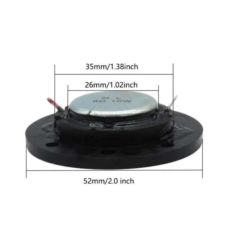 Description Picture 5 of item2Pcs/lot 52MM Round Audio Speaker 4 Ohm/8 Ohm 15W-20W Ultrathin Tweeter Speakers Silk Membrane HIFI Music DIY Hifi Loudspeaker