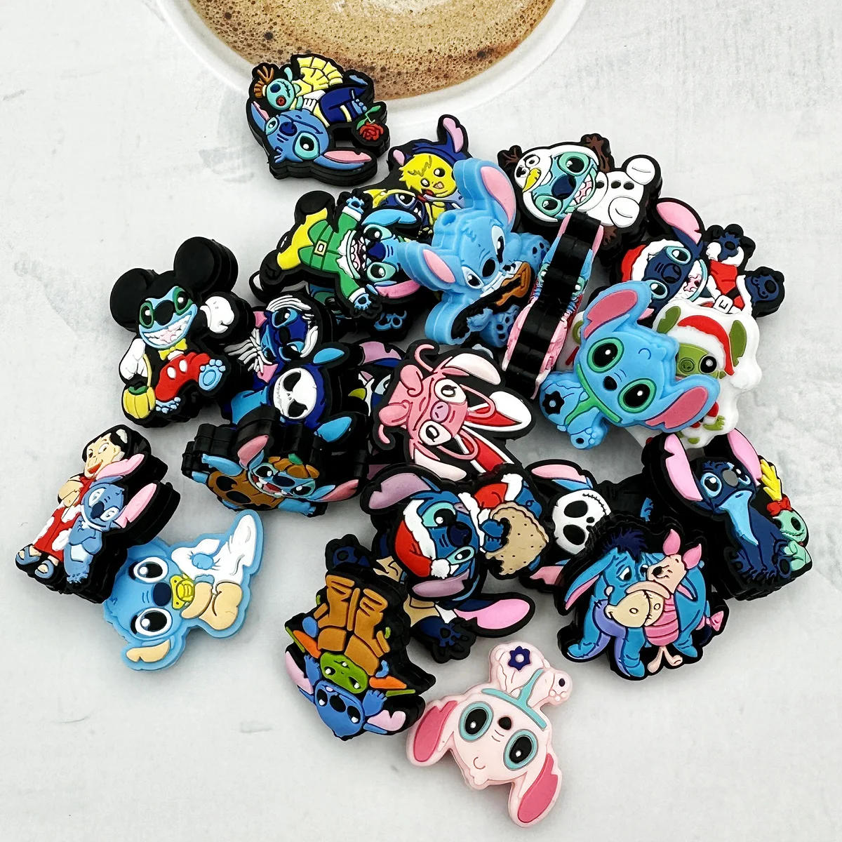 Description Picture 3 of item10PCS Silicone Beads Cartoon Stitch Focus Beads Teether Beads Baby Toy DIY Nipple Chain Jewelry Accessories Wholesale Kawai Gift