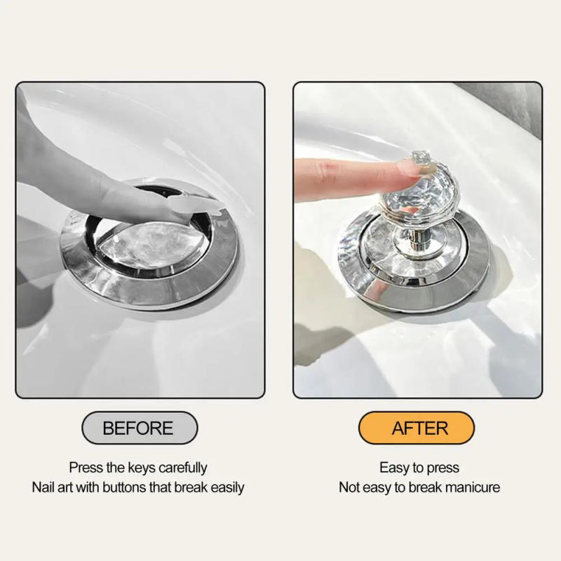 Description Picture 5 of itemToilet Tank Press Button Heart-shaped Rhinestone Water Tank Flusher Button Topper Bathroom Accessories For Nail Protection