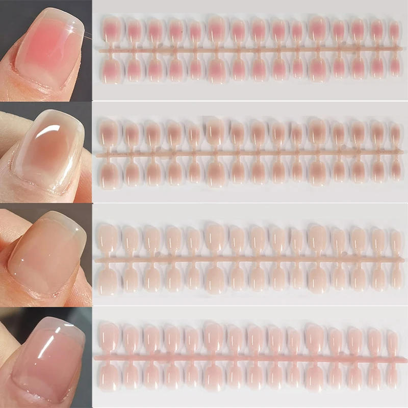 Description Picture 3 of item30pcs Gradient Fake Nails French Blush Nude Nail Waterproof Faux Medium Coffin False Nails Fingernails Press On Nails Tips Mani