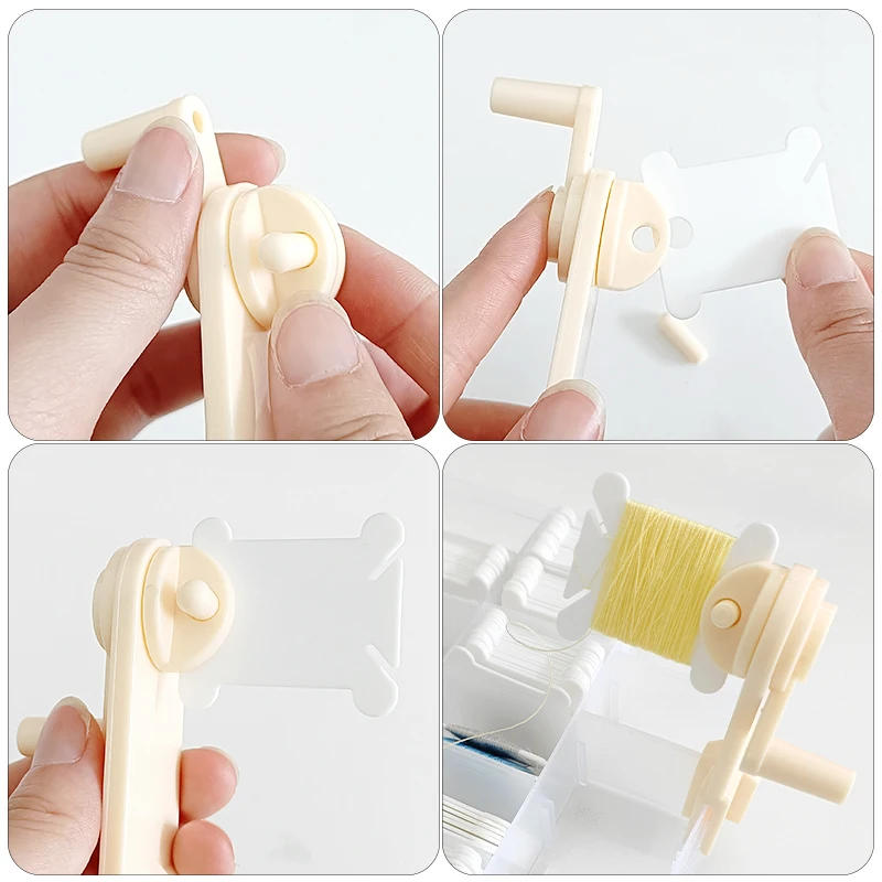 Description Picture 5 of itemPlastic Bobbins and Bobbin Winder Set Spool Thread Card Embroidery Floss DIY Stitch Thread Organizer Holder Sewing Tools Costura