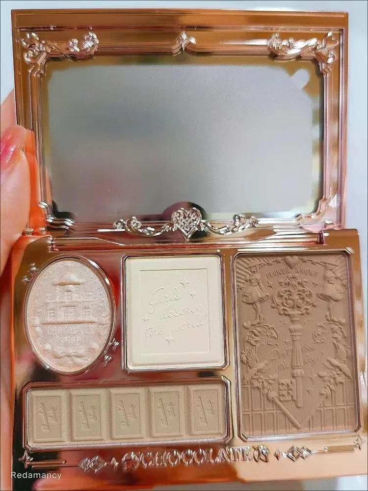 Description Picture 3 of itemFlower Knows Chocolate Wonder-Shop Highlighter Contour Powder Face Palette For Women Bronzer Illuminator original highend makeup