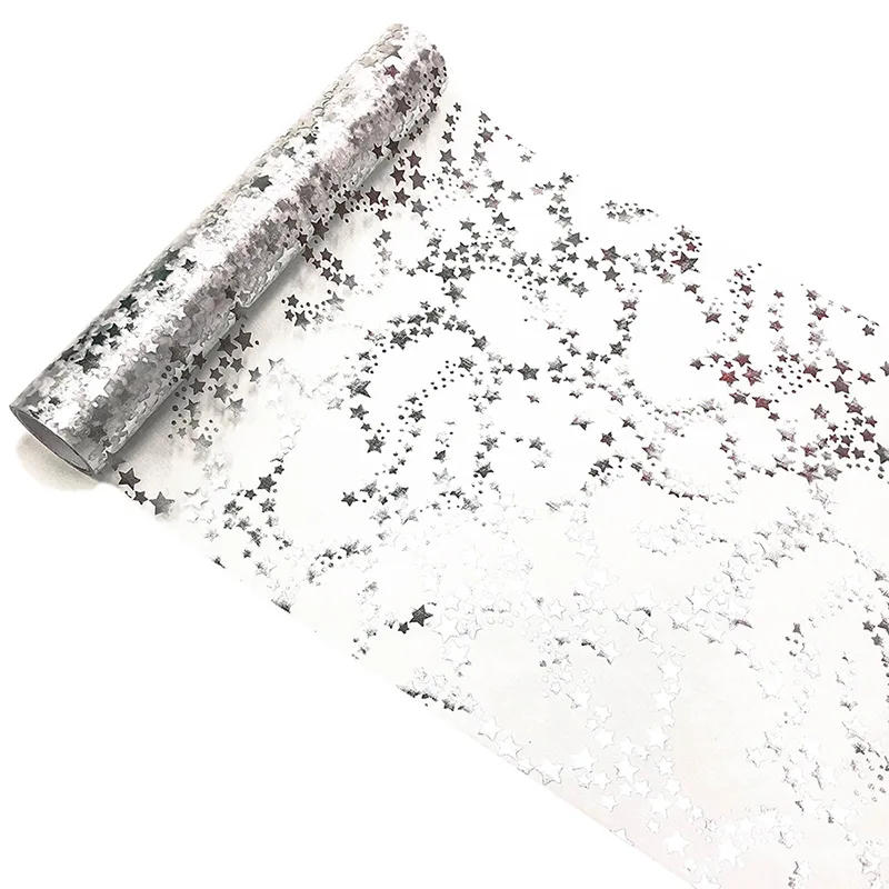Description Picture 6 of item5M Gold Table Runner Metallic Glitter Star Tablecloths Roll Rectangle Wedding Table Decor for Birthday Wedding Home Table Decor