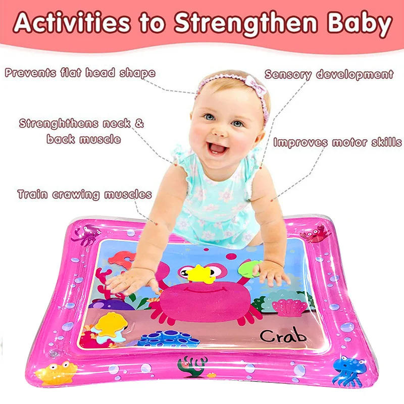 Description Picture 2 of itemInflatable Tummy Time Baby Water Play Mat Pink Color Premium Water Mat Infants and Toddlers is The Perfect Fun Toy
