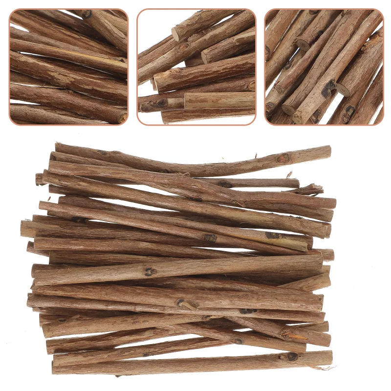 Description Picture 3 of item100pcs Natural Wooden Stick Long Wood Log Sticks For DIY Crafts Branch Tree Bark Discs Woodworking Tools Pieces Disposable