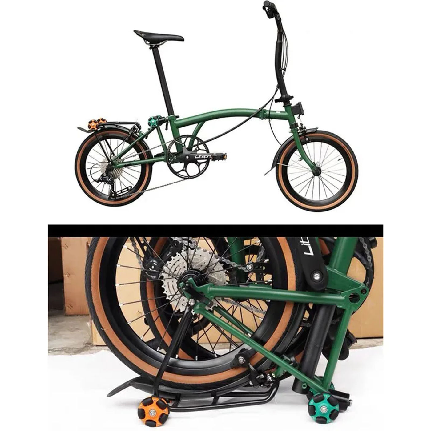 Description Picture 4 of item2PCS Folding Bicycle Wheels Bike Accessories Convenient Implement Easy Wheel For Brompton Fold Bike Cycle Universal Wheel Caster