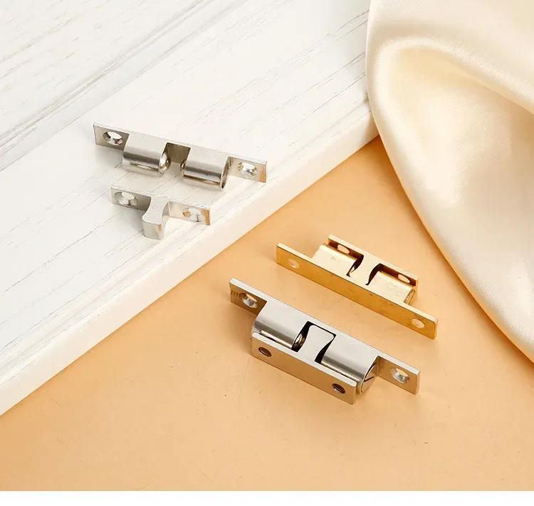 Description Picture 2 of item40-70mm Double Ball Catch Brass Door Latch Cabinet Door Touch Bead Wardrobe Door Switch Buckle Type Cabinet Suction