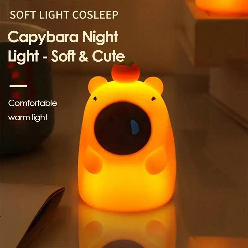 Description Picture 4 of item5Style Capybara Silicone Lamp Cute Animal Night Light Christmas Birthday Gift Recharging Warm Room Decoration Soft Safe Light