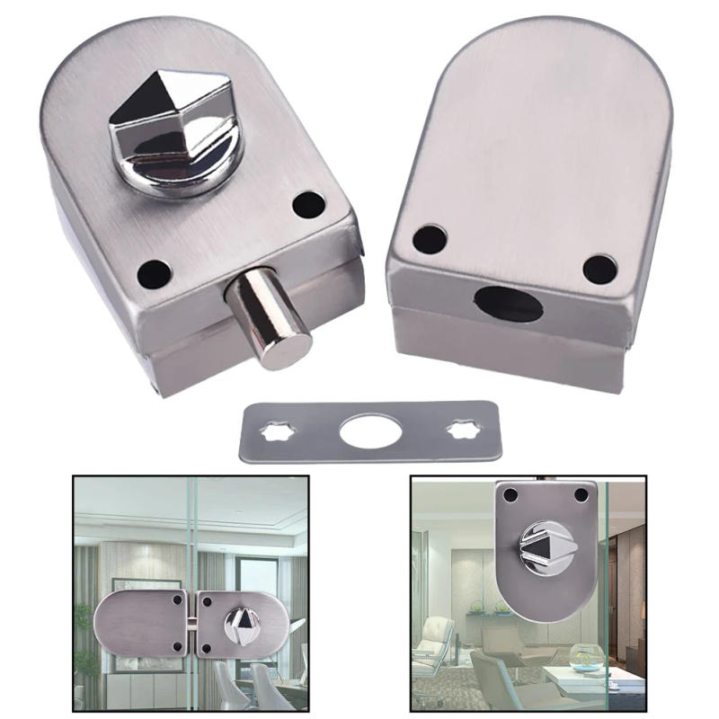 Description Picture 3 of item304 Stainless Steel Glass Door Lock Ground Bolt Ground Lock Anti-Theft Double Open Door Frameless Sliding Door Lock Hardware