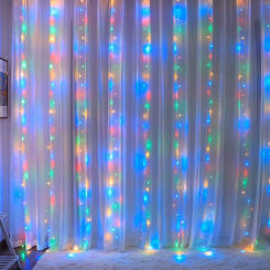 2025 USB Plug LED Curtain String Lights 8 Modes Lighting Decor Christmas Tree Wedding Party Home Christmas Pendant Drop Ornament