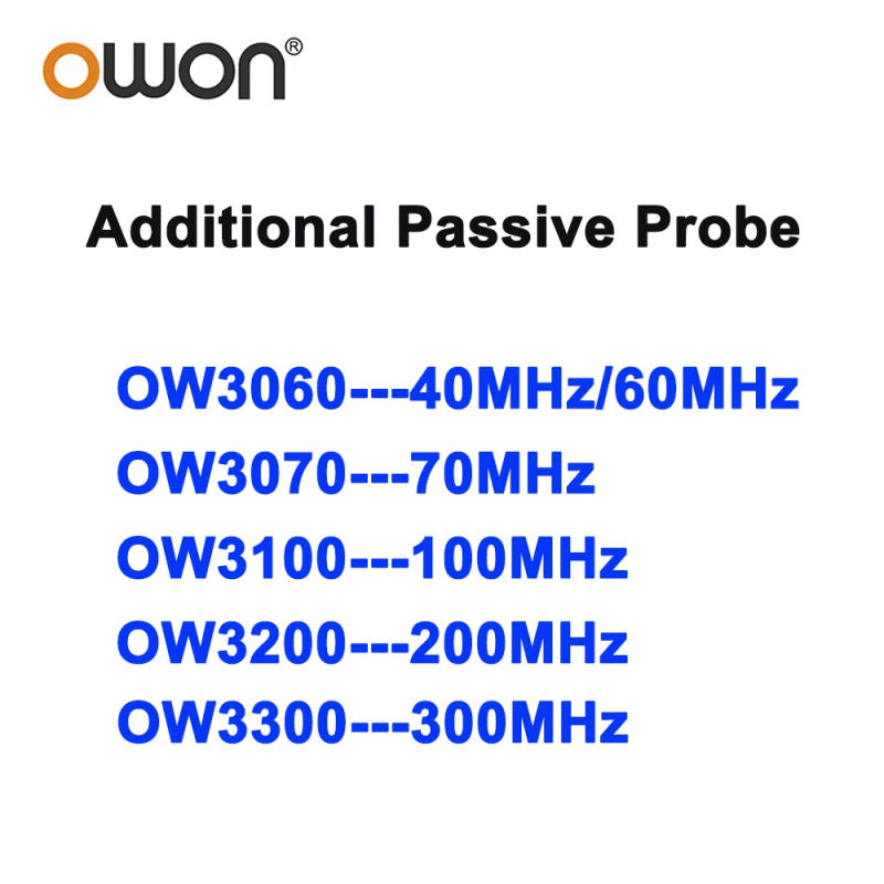 Description Picture 2 of itemOWON Oscilloscope Accessories Passive Probe 40MHz 70MHz 100MHz 200MHz 300MHz 10:1 Probes for XDS HDS Series Oscilloscopes