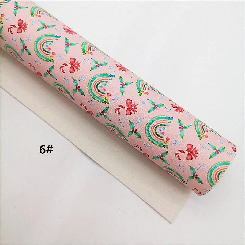 Description Picture 4 of itemPink Christmas Faux Leather Sheets Santa Claus Snowmen Rainbow Custom Glitter Faux Leather For DIY Craft Sheets Mini Rolls W209