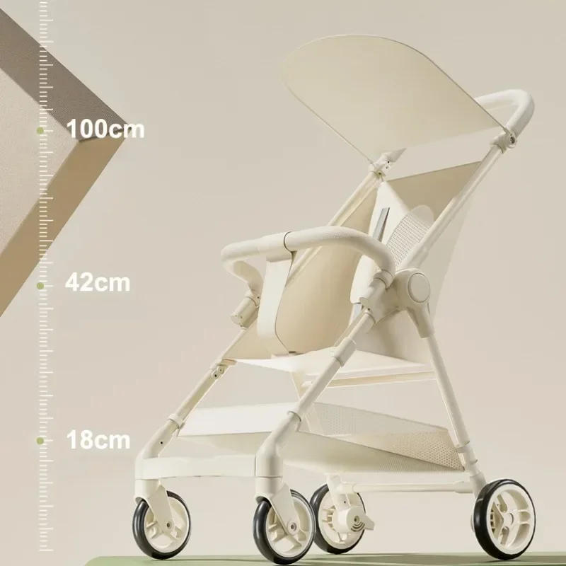 Description Picture 6 of itemFoldable Baby Stroller Lightweight Baby Strolling Cart with Removable Dining Tray Sunshade Travel Infant Stroller for Kids