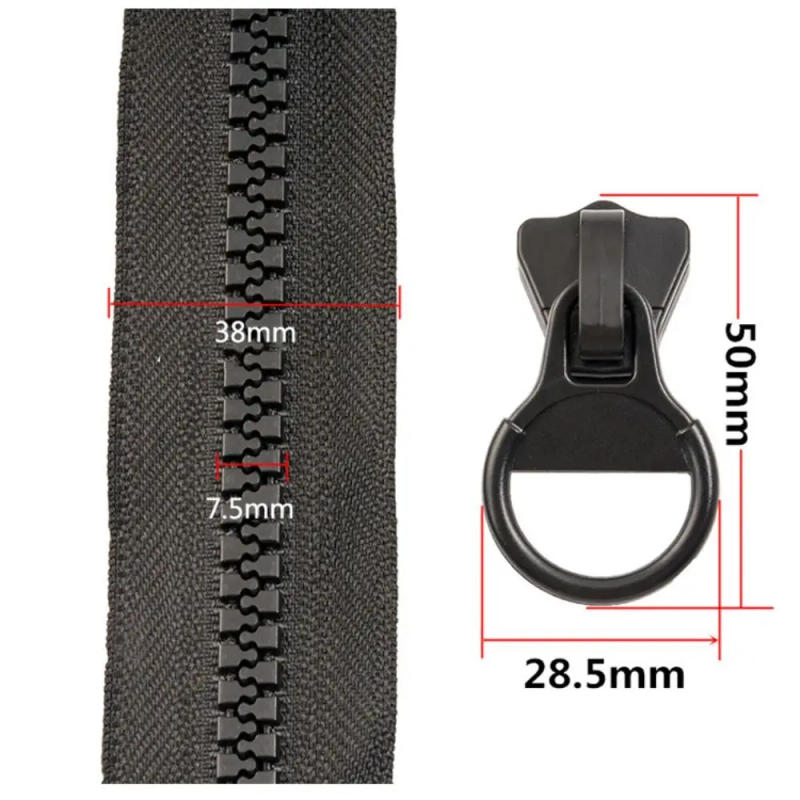 Description Picture 3 of item8# Resin Zippers Open-End Long Zipper for Down Jacket Coat Tent Zip Repair Kit Tailor Sewing Bags Accessories Material