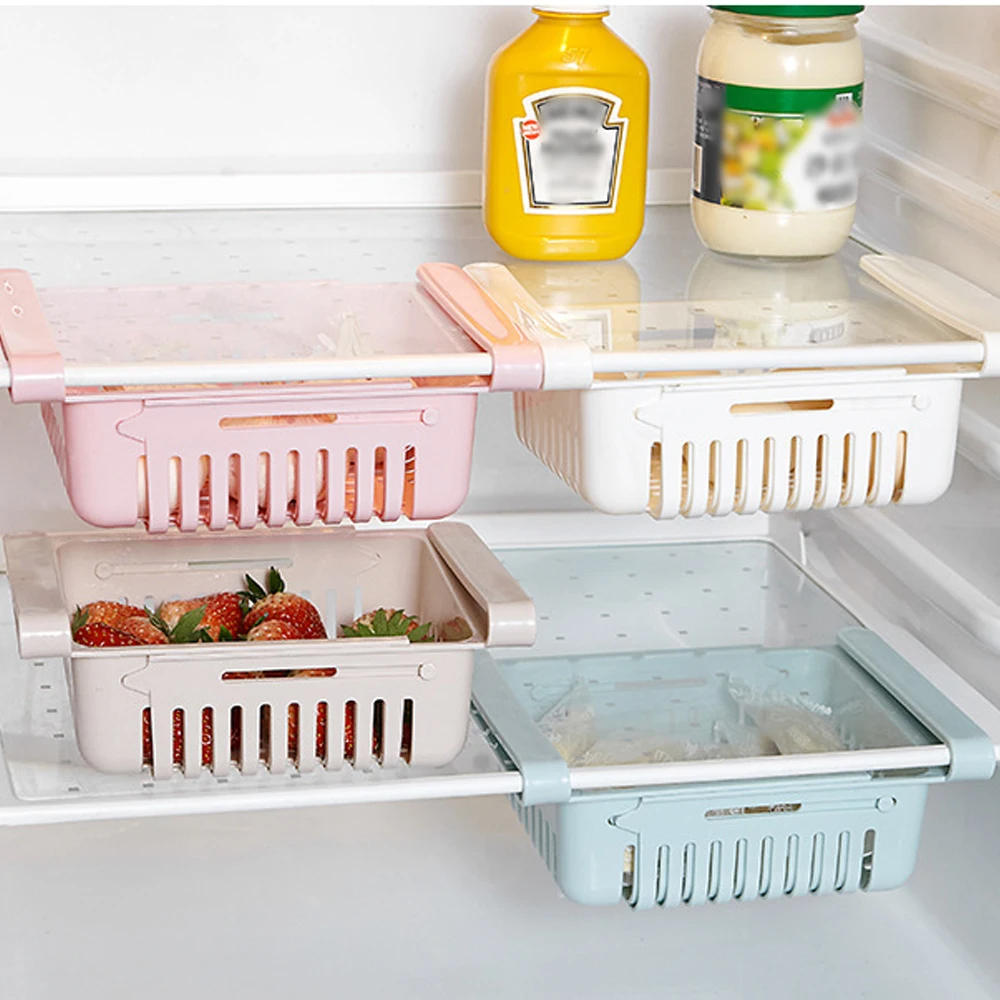 Description Picture 5 of itemKitchen Fruit Food Storage Box Plastic Fridge Organizer Slide Under Shelf Drawer Box Rack Holder Refrigerator Storage Containers