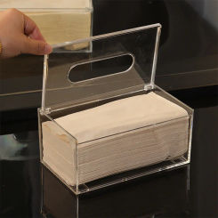 Clear Acrylic Tissue Box Napkin Holder  Dispenser    Organizer Home Office Restaurant Hotel Supply