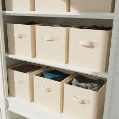 Foldable fabric storage cube and fabric storage organizer drawer for closet and toy storage, nonwoven box storage case,