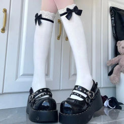 Women's Socks Spring Summer Lace Lace Pile Socks Long Tube Day Sweet Girly Slimming Thin Bow White Cute Calf Socks Fashion Socks