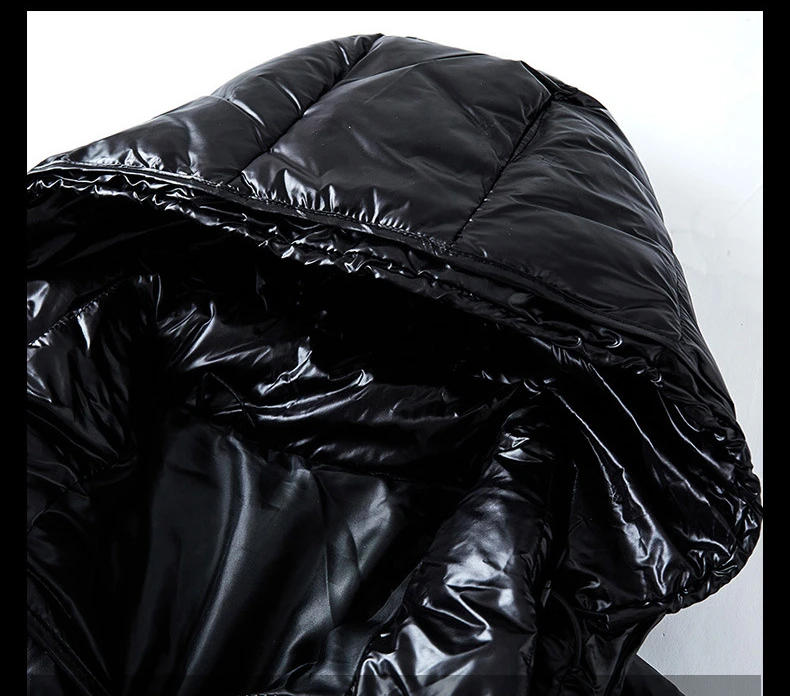 Description Picture 5 of itemMens 90% White Duck Down Jacket Solid Color Waterproof Thicken Warm Hooded Coats Fashion Loose Snow Windbreaker Unisex Parkas