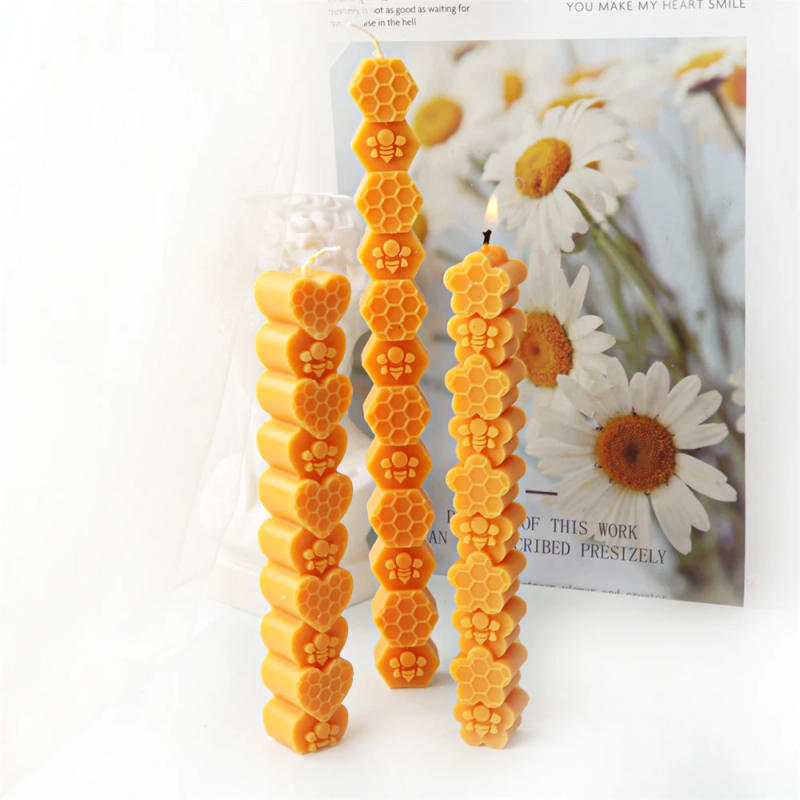 Description Picture 6 of item2D/3D Flower Bee Pillar Candle Silicone Mold DIY Long Honeycomb Soap Cake Decoration Tool Handmade Plaster Resin Moulds Gifts
