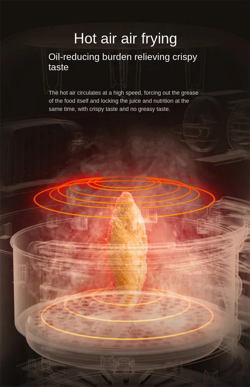 Description Picture 6 of item6.5 Liters Large Capacity Air Fryers Without Oil Intelligent Automatic Electric Fryer Multifunctional Oven Air Fryer Accesorios