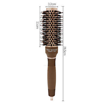 CestoMen Hair Tools Ceramic Aluminum Tube Roller Comb Elastic Comb Pig Bristle Nylon Salon Hair Styling Comb