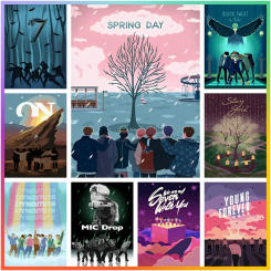 KPOP South-Korean-Boy-Band-bts Cartoon Diamond Painting Pattern Crafts Cross Stitch 5D DIY Art Mosaic House Decor New Offers