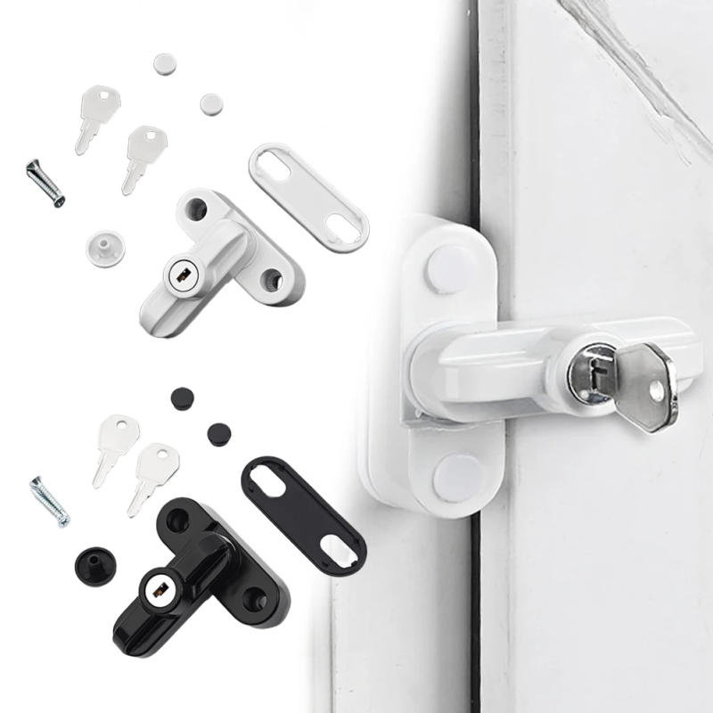Description Picture 5 of itemT-lock Flat Open Doors Locks Aluminum Alloy UPVC Child Safe Security Door Sash Lock Safety Lever Handle Sweep Latch With Key