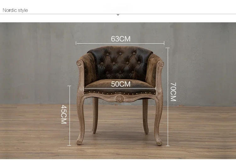 Description Picture 2 of itemAmerican Solid Wood Living Room Sofas Modern home Sofa Armchair retro Living Room Furniture designer Single backrest Sofa chair