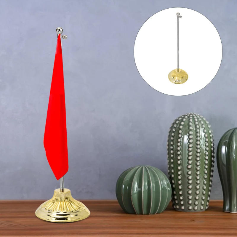 Description Picture 5 of itemFlag Stand Stainless Steel Office Desk Flag Holder Wear-Resistant National Flag Fixing Base Meeting Telescopic Flag Pole Decor