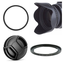 67mm UV Filter & Lens Hood Cap , Adapter Ring for Canon Powershot SX50 SX40 SX530 SX540 HS Digital Camera