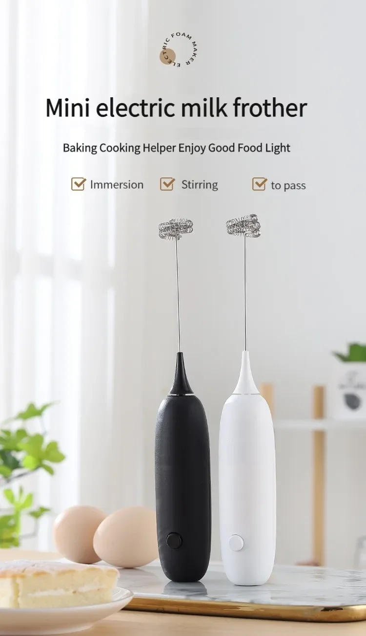 Description Picture 2 of itemMini Milk Frother Battery Rechargeable Foam Maker Coffee Whisk Mixer Electric Handle Blender Egg Beater Hot Cooking Tools