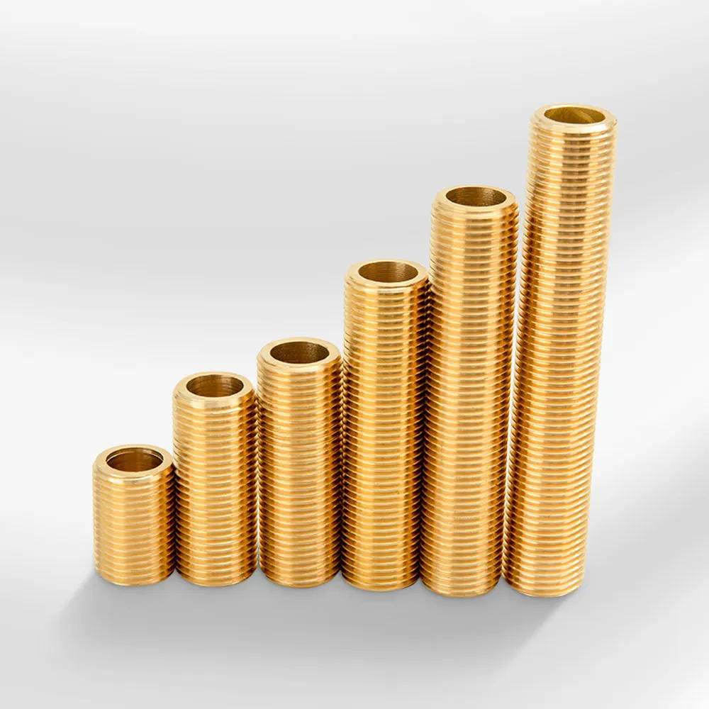 Description Picture 4 of itemLengthen Brass Pipe Hex Nipple Fitting Quick Coupler Adapter 1/8 1/4 1/2 3/4 BSP Full Thread Extension Water Oil Gas Connector