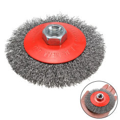 1pc 115mm Stainless Steel Wire Brush Bevel Wheel For M14 Thread Angle Grinder Rust Removal Wire Brush Cleaing Polishing Tool