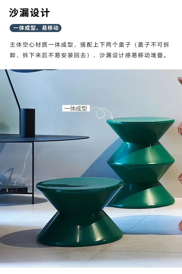 Description Picture 5 of itemRound Coffee Table Plastic Nordic Home Furniture Living Room Sofa Side Tables Hallway Shoes Stool Balcony Small Desk Nightstands