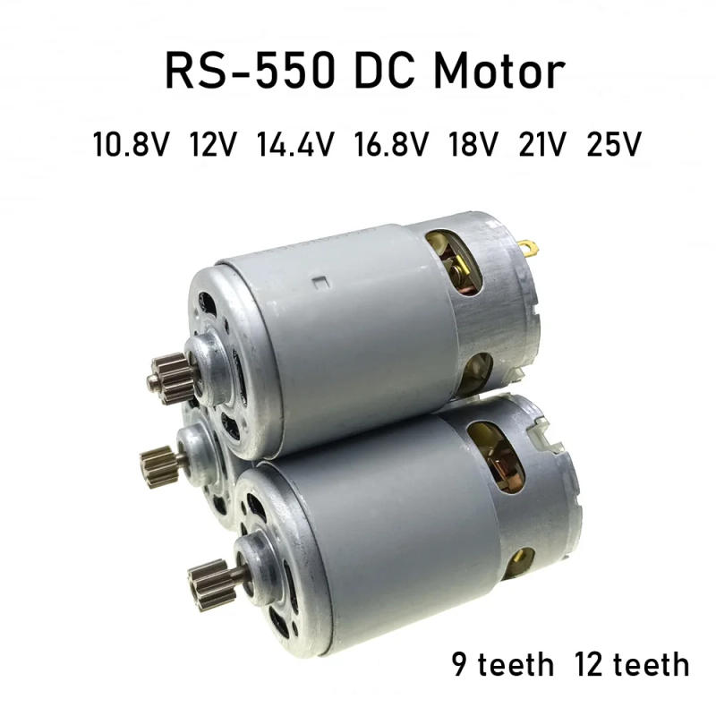 Description Picture 2 of itemDC ELectric Motor RS550 9 Teeth 12 Teeth 10.8V 12V 14.4V 16.8V 18V 21V 25V Screwdriver Drill Motor with High Torque Gear Box