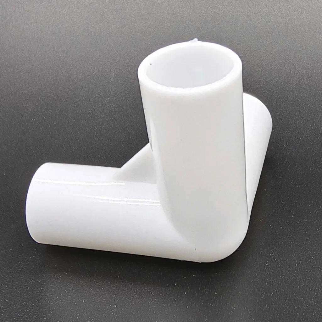 Description Picture 4 of item3 way White PVC Tent Feet Corner Center Connector Pipe PVC Straight Elbow Tee Connector Plastic Joint DIY Wardrobe Tent Fittings