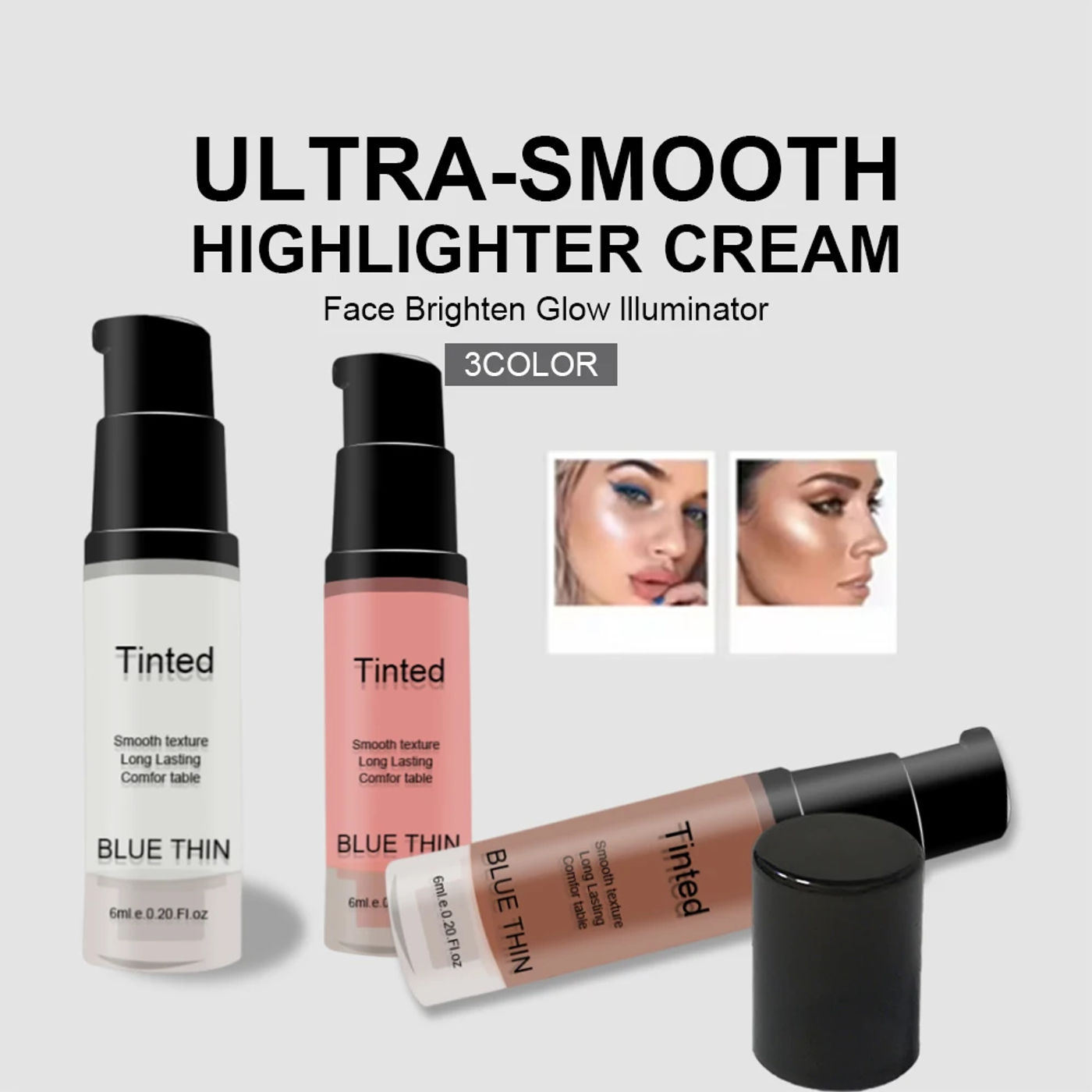 Description Picture 5 of item3 Colors Fashion High Gloss Highlighter Powder Spray Glitter Shimmer Sparkle Makeup for Face And Body - Beauty Highlight Spray